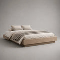 Futonbett-Bettgestell aus Holz mit Eichenfurnier, Liegefläche 180 × 200 cm, Hellbraun