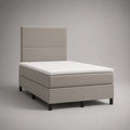 Boxspringbett-Komplettset mit Taschenfederkern, Polyesterbezug und Topper, Beige, 120 × 200 cm