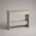 Konsolentisch aus MDF und Spanplatte mit 2 Schubladen und Ablage, Weiß/Eiche hell, 100 × 35 × 90 cm